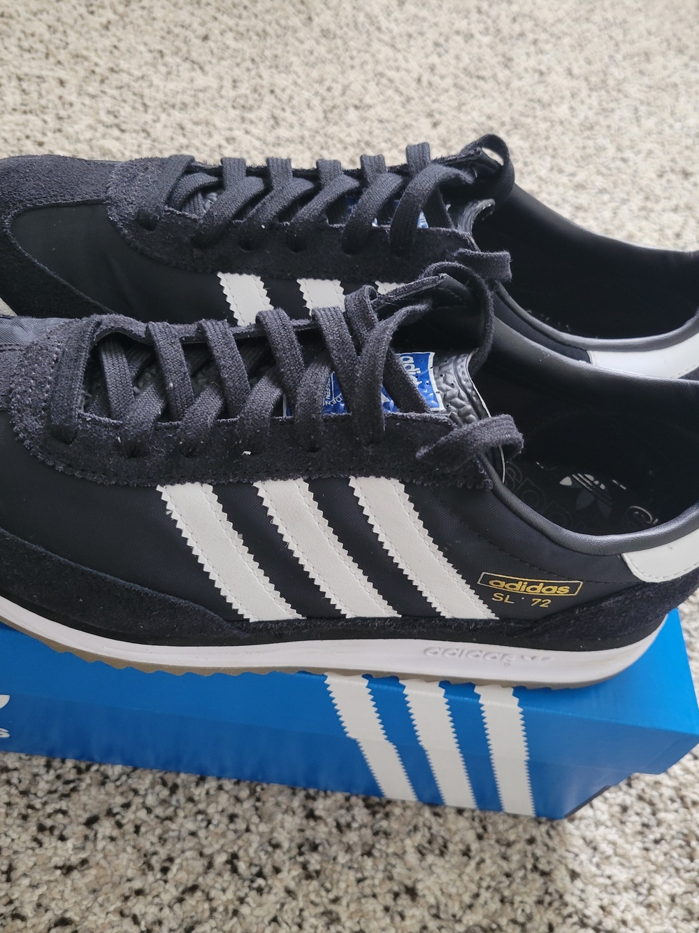 Adidas SL 72 Black with White Stripes Sneakers